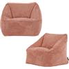 icon Natalia Pouf Bambini, Roze, Set da 2, Velluto a Coste, Pouf Poltrona, Poltrona Sacco con Riempimento Incluso, Sedia Bambini, Mobili Camera da Letto