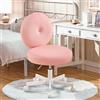 Ckaff Sedia Ufficio Poltroncina Scrivania Cameretta, Sedia da Studio Imbottita in Velluto, Poltroncina Girevole Altezza Regolabile per Studio Camera da Letto Ufficio, Rosa