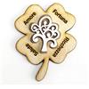 DLM_Bomboniere DLM-32415 (Kit 12 Pezzi) Calamita Magnete Legno Quadrifoglio Portafortuna Albero della Vita Bianco Confettata Segnaposto bomboniera