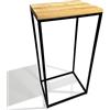 FLEXISTYLE Tavolo consolle nero metallo legno rovere industriale LOFT design (40 x 80 x 30 un ripiano)