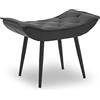 MCombo M MCombo Pouf poggiapiedi con gambe in metallo, elegante sgabello ottomano, per soggiorno, camera da letto, quadrato, 40 x 69 cm, in similpelle, 4778-2 (grigio scuro)