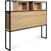 IDMarket - Testiera 145 cm design industriale legno e metallo nero DETROIT