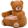 Palmitessa Poltrona Bambini 2 Anni Poltroncina per Bambini Orso Peluche, Sedia per Bambini, Comoda e Legger Per Bambini 12+ Mesi,Beige