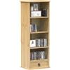 Homgoday Mobile CD Corona 40 x 30 x 110 cm in legno massello di pino librerie e ripiani in piedi, librerie e mensole