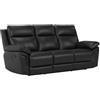 Vente-unique - Divano relax 3 posti Pakita - pelle - nero