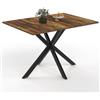IDMarket - Tavolo da pranzo rettangolare ALIX per 6 persone con gamba a ragno nera e piano in legno scuro HAWKINS 110 cm