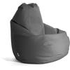 Avalon Puff Poltrona Sacco Gigante Bag XXL Mamba 95x95x135cm - 460 Litri Made in Italy in Finta pelle Imbottito per Ambiente Interno ed Esterno Colore Grigio scuro