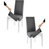t m c s Tommychairs - Set 2 sedie imbottite con cuffia sfoderabile modello Jazz per cucina, struttura in faggio bianco, seduta e schienale imbottiti e rivestiti con cuffia in tessuto grigio scuro