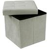 GX GARGIX Puff Pouf Contenitore Quadrato velluto Baule 38X38cm Trapuntato (dRAS-4)