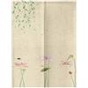 Surwin Tenda da Porta Interna Giapponese in Lino, Tende Oscuranti Noren Stile Cinese Stile Giapponese Tende da Cucina Tenda da Divisoria per Finestra Cucina Ristorante (Fiori di Loto,85x180cm)