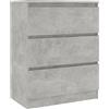 vidaXL Credenza con Cassetti Madia Cassettiera Mobile Armadietto Stoccaggio Elegante Minimalista Grigio Cemento 60x35x76 cm in Legno Multistrato