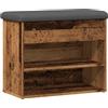 vidaXL Scarpiera Legno Antico 62x32x50 cm, Panca Portascarpe