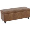 Mendler Panca contenitore elegante Kriens tessuto 114x45x45cm effetto scamosciato