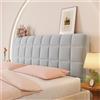 Chickwin Copertura per Testiera Letto, Plaid Goffrato Trapuntato Copertura Testiera Letto Antipolvere Universale Copri Testata Letto Singolo Matrimoniale Una Piazza e Mezza (180cm,Grigio Chiaro)
