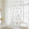Odot Tende Semi Trasparenti per Interni, Jacquard Nuvole Bianco Tenda Voile con Tasca per Asta Tenda Filtranti Finestra 2 Pannelli Tende Camera da Letto Moderna per Soggiorno Cucina (132x160cm)