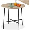 tectake® Tavolo da Pranzo Rotondo Stile Industriale, Supporto in Acciaio Verniciato a Polvere, Tavoli con Piedi Regolabili, Tavolo Cucina per Soggiorno - 80 x 76 cm - Legno industriale chiaro