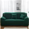 Odot Copridivano 4/3/2/1 Posti Poliestere Colore Scuro, Copridivano Elasticizzato Universale, Copri Divano AntiGraffio, Copri Divano con Braccioli, Fodera Divano Antiscivolo (2 posti,Verde)