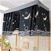 Treer Tenda Letto a Castello, 3D Notte Buia Tenda da Letto Matrimoniale Panno Oscurante Antipolvere Tenda da Letto Oscuranti per Privacy in Traspirante Tenda (1.35Mx2M(2Piece),Luna)