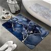 Chickwin Tappetino da Bagno Antiscivolo e Assorbente, Stampa Marmo Tappetino Diatomite da Bagno Tappetino Bagno Asciugatura Rapida Tappetini Bagno Morbido Tappeto Bagno (60x90cm,Blu Scuro)