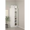 Bissolo Casa Scarpiera Mobile Multiuso Focus 2 Ante - 69,2x34,6x170,4 cm, 5 Ripiani Regolabili, Laminato Bianco, Design Moderno