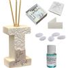 Regalami.Shop bomboniera profumatore in Marmo di Carrara Completo di Scatola, Confetti, Essenza, Nastro e bigliettino (Lettera i)