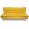 SAMIRA Divano letto clic clac in tessuto vellutato giallo, divano 3 posti mod. Bart