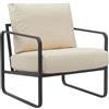 CLP Lounger Manea I Poltrona Relax in Ecopelle o Tessuto I con Robusta Struttura in Metallo I Poltrona Club Imbottita, Colore:Crema, Materiale:Ecopelle