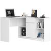 AKORD | Scrivania ad angolo B-17 | 2 in 1 Scrivania e Cassettiera con 1 cassetto | Scrivania Angolare | Scrivanie Gaming Ufficio Salvaspazio | L120 x H79/77 x P126 | 68 kg Bianco