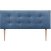 DHOME Testiera in Similpelle o Tessuto AQUALINE Pro con 2 file di Bottoni e Gambe Testiera Imbottita per Letto di Lusso (135x105cm con gambe (Letti 120/135/140), Tessuto Blu)