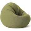 Lumaland Interior Line Poltrona a sacco, pouf 2 in 1, per interni, con imbottitura da 300 l, 120 x 80 x 75 cm, rivestimento effetto lino, giallo Lime