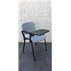 IDEALSEDIE DI GALIZIA MICHELE GALIZIA Sedia per CONFERENZA con SCRITTOIO, Telaio in Acciaio Verniciato Nero, Sedile E Schienale in PLASTICA Resistente Colorata, Portata Max 120KG, (20)