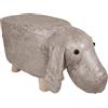 MiaSuite Poggiapiedi Pouf Animale Pecora alto 28 cm - Pelle Scamosciata Impermeabile, Piedi in Legno Massello di Qualità.