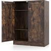 KOMFOTTEU Credenza Cucina con 2 Ante, Mobile Cucina Dispensa con 2 Ripiani Regolabili e Kit Antiribaltamento, Mobiletto per Soggiorno, Sala da Pranzo, Camera da Letto, Ingresso, 60x30x80cm (Marrone)