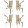t m c s Tommychairs - Set 4 sedie imbottite con cuffia sfoderabile modello Jazz per cucina, struttura in faggio cappuccino, seduta e schienale imbottiti e rivestiti con cuffia in tessuto camoscio NEW
