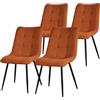ML DESIGN modern living ML-Design Set di 4 Sedie per Sala da Pranzo Arancione Poltrona da Soggiorno con Rivestimento in Tessuto e Gambe in Metallo Nero Sedia da Cucina con Schienale Poltrone Imbottite per Ufficio