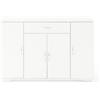 Liink1Ga Cassettiera Camera da Letto 110 CM di Larghezza Comò Camera Moderno in Bianco con Cassetti e Ante, Comodino Credenze e Buffet Sala da Pranzo Bianca per Camera/Corridoio/Cucina(110x30x73CM)