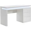 Vente-unique - Scrivania - 3 cassetti - LED - MDF Laccato Bianco - Emerson