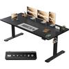 Flamaker Scrivania regolabile in altezza, tavolo intero 160 x 60 cm, scrivania regolabile in altezza elettrica con controllo memoria, tavolo da gioco con promemoria sedentario e ricarica USB (nero)