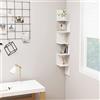 Camerina Scaffale Angolare da Parete Bianco 20x20x127,5cm in Multistrato,Mobili,Scaffalature,Scaffali e mensole per pareti(SPU:807277)