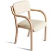 LYHD Sedia da pranzo in stile nordico, sedia da pranzo in legno massello, moderna poltrona da studio minimalista, con braccioli poltrone ergonomiche
