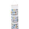 HOMSFOU Borsa Organizer 3 Strati e Traspirante in Cotone Lino per Porta della Stanza o Bagno, Set