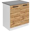 B BELINI GROUP Belini - Mobile sottolavello da cucina, 80 cm di larghezza, SDZ Mobiletto da cucina con piano di lavoro, armadietto a 2 ante, rovere Wotan