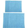 MSV Set di 2 tappetini da bagno in ciniglia a pelo lungo 40 x 60 cm + 60 x 90 cm, colore: azzurro