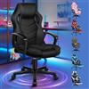 ALFORDSON Racing Sedia Ufficio Ergonomica, Sedia Gaming in Similpelle e Rete Traspirante con Ruote, Funzione di inclinazione, Poltrona Gamer per Computer Supporta 150 kg,Altezza Regolabile(Nera)