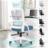 ALFORDSON Sedia Ufficio Scrivania Ergonomica, Con Braccioli Pieghevoli, Sedile Imbottito e Schienale in Rete Traspirante, Funzione Oscillante, Girevole con Ruote, Portata 180 kg(Blu e grigia)