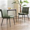 Ya-Home Set di 2 Sedie da Pranzo Sedie da Cucina in Ecopelle con Gambe in Metallo Sedia Sala da Pranzo Moderna Sedia Imbottite per Soggiorno/Ristorante, Verde