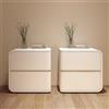 Generic Comodino moderno in stile minimalista, set di 2 con doppio cassetto, design in pelle, perfetto per camere da letto e sale studio