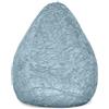 Lumaland - Pouf morbido, cuscino da seduta per cameretta dei bambini, 60 x 45 cm, fodera lavabile in peluche, morbido cuscino da pavimento, adatto per ragazze e ragazzi, capacità 120 l, blu pastello