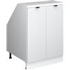 Vicco Mobile cucina sottotetto R-Line, Ondulazione bianca, 60 cm con 2 porte, carcassa 60 cm profondità, per la libera combinazione all'interno di sistemi cucina modulari