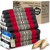 livasia cuscino thai a 3 segmenti alto - 185x55x8cm - cuscino triangolare con materasso pieghevole, kapok, cuscino per la schiena jumbo, tappetino thai da piegare, fatto a mano (Nero/Elefanti)